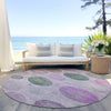 Piper Looms Chantille Geometric ACN1897 Blush Machine Washable Area Rug Round Outdoor Lifestyle Image Feature