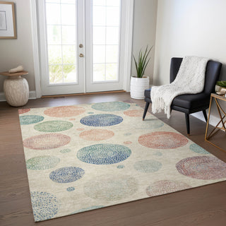 Piper Looms Chantille Geometric ACN1897 Ivory Machine Washable Area Rug Lifestyle Image Feature