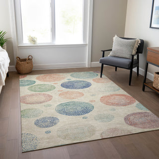 Piper Looms Chantille Geometric ACN1897 Ivory Machine Washable Area Rug Lifestyle Image Feature