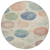 Piper Looms Chantille Geometric ACN1897 Ivory Machine Washable Area Rug Round Main Image