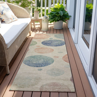 Piper Looms Chantille Geometric ACN1897 Ivory Machine Washable Area Rug Runner Outdoor Lifestyle Image Feature