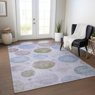 Piper Looms Chantille Geometric ACN1897 Lavender Machine Washable Area Rug Lifestyle Image Feature