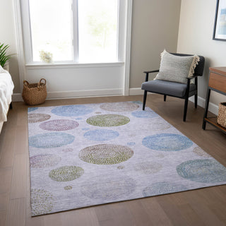 Piper Looms Chantille Geometric ACN1897 Lavender Machine Washable Area Rug Lifestyle Image Feature