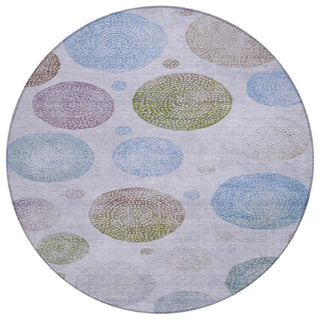Piper Looms Chantille Geometric ACN1897 Lavender Machine Washable Area Rug Round Main Image