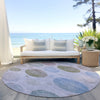 Piper Looms Chantille Geometric ACN1897 Lavender Machine Washable Area Rug Round Outdoor Lifestyle Image Feature