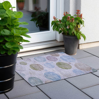 Piper Looms Chantille Geometric ACN1897 Lavender Machine Washable Area Rug Scatter Outdoor Lifestyle Image Feature