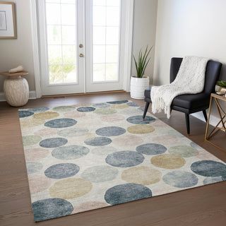 Piper Looms Chantille Geometric ACN1898 Beige Machine Washable Area Rug Lifestyle Image Feature