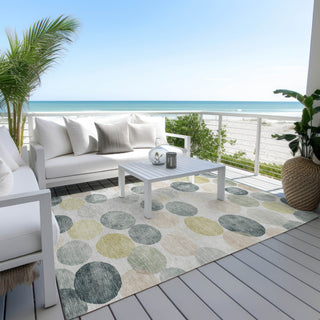 Piper Looms Chantille Geometric ACN1898 Gray Machine Washable Area Rug Outdoor Lifestyle Image Feature