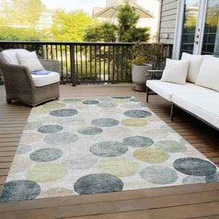 Piper Looms Chantille Geometric ACN1898 Gray Machine Washable Area Rug Outdoor Lifestyle Image Feature
