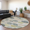 Piper Looms Chantille Geometric ACN1898 Gray Machine Washable Area Rug Round Lifestyle Image Feature