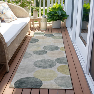 Piper Looms Chantille Geometric ACN1898 Gray Machine Washable Area Rug Runner Outdoor Lifestyle Image Feature