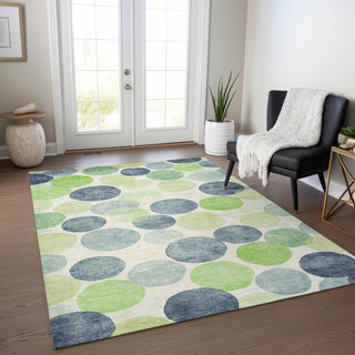 Piper Looms Chantille Geometric ACN1898 Navy Machine Washable Area Rug Lifestyle Image Feature