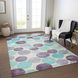 Piper Looms Chantille Geometric ACN1898 Plum Machine Washable Area Rug Lifestyle Image Feature