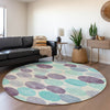 Piper Looms Chantille Geometric ACN1898 Plum Machine Washable Area Rug Round Lifestyle Image Feature