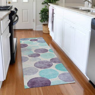 Piper Looms Chantille Geometric ACN1898 Plum Machine Washable Area Rug Runner Lifestyle Image Feature