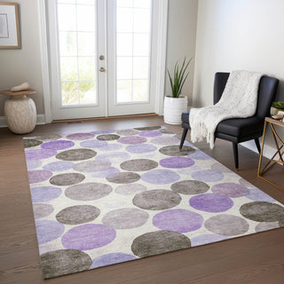 Piper Looms Chantille Geometric ACN1898 Purple Machine Washable Area Rug Lifestyle Image Feature