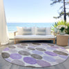 Piper Looms Chantille Geometric ACN1898 Purple Machine Washable Area Rug Round Outdoor Lifestyle Image Feature