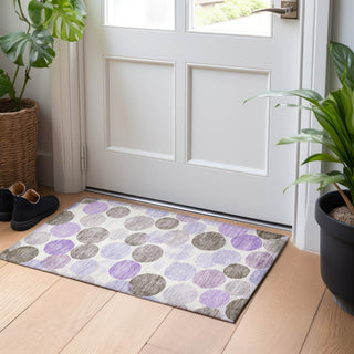 Piper Looms Chantille Geometric ACN1898 Purple Machine Washable Area Rug Scatter Lifestyle Image Feature