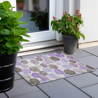 Piper Looms Chantille Geometric ACN1898 Purple Machine Washable Area Rug Scatter Outdoor Lifestyle Image Feature