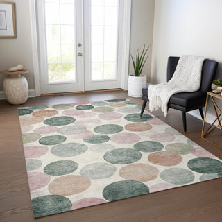 Piper Looms Chantille Geometric ACN1898 Salmon Machine Washable Area Rug Lifestyle Image Feature