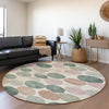 Piper Looms Chantille Geometric ACN1898 Salmon Machine Washable Area Rug Round Lifestyle Image Feature
