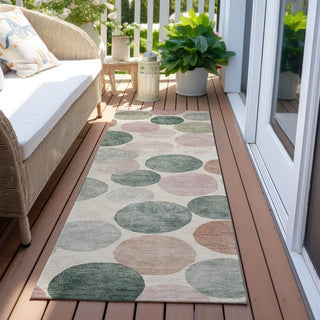 Piper Looms Chantille Geometric ACN1898 Salmon Machine Washable Area Rug Runner Outdoor Lifestyle Image Feature