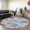 Piper Looms Chantille Geometric ACN1898 Sky Machine Washable Area Rug Round Lifestyle Image Feature