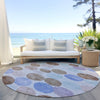 Piper Looms Chantille Geometric ACN1898 Sky Machine Washable Area Rug Round Outdoor Lifestyle Image Feature