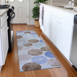 Piper Looms Chantille Geometric ACN1898 Sky Machine Washable Area Rug Runner Lifestyle Image Feature