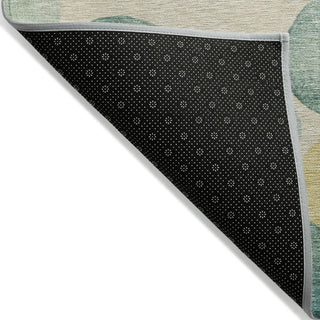 Piper Looms Chantille Geometric ACN1898 Teal Machine Washable Area Rug Backing Image