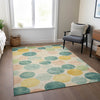 Piper Looms Chantille Geometric ACN1898 Teal Machine Washable Area Rug Lifestyle Image Feature