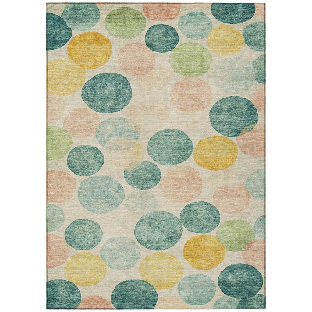Piper Looms Chantille Geometric ACN1898 Teal Machine Washable Area Rug main image