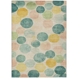 Piper Looms Chantille Geometric ACN1898 Teal Machine Washable Area Rug main image