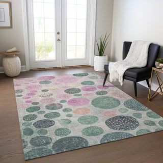 Piper Looms Chantille Geometric ACN1899 Cactus Machine Washable Area Rug Lifestyle Image Feature