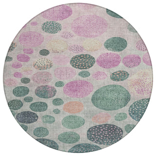 Piper Looms Chantille Geometric ACN1899 Cactus Machine Washable Area Rug Round Main Image