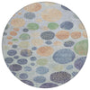 Piper Looms Chantille Geometric ACN1899 Denim Machine Washable Area Rug Round Main Image