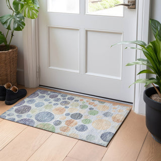 Piper Looms Chantille Geometric ACN1899 Denim Machine Washable Area Rug Scatter Lifestyle Image Feature