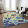Piper Looms Chantille Geometric ACN1899 Navy Machine Washable Area Rug Lifestyle Image Feature