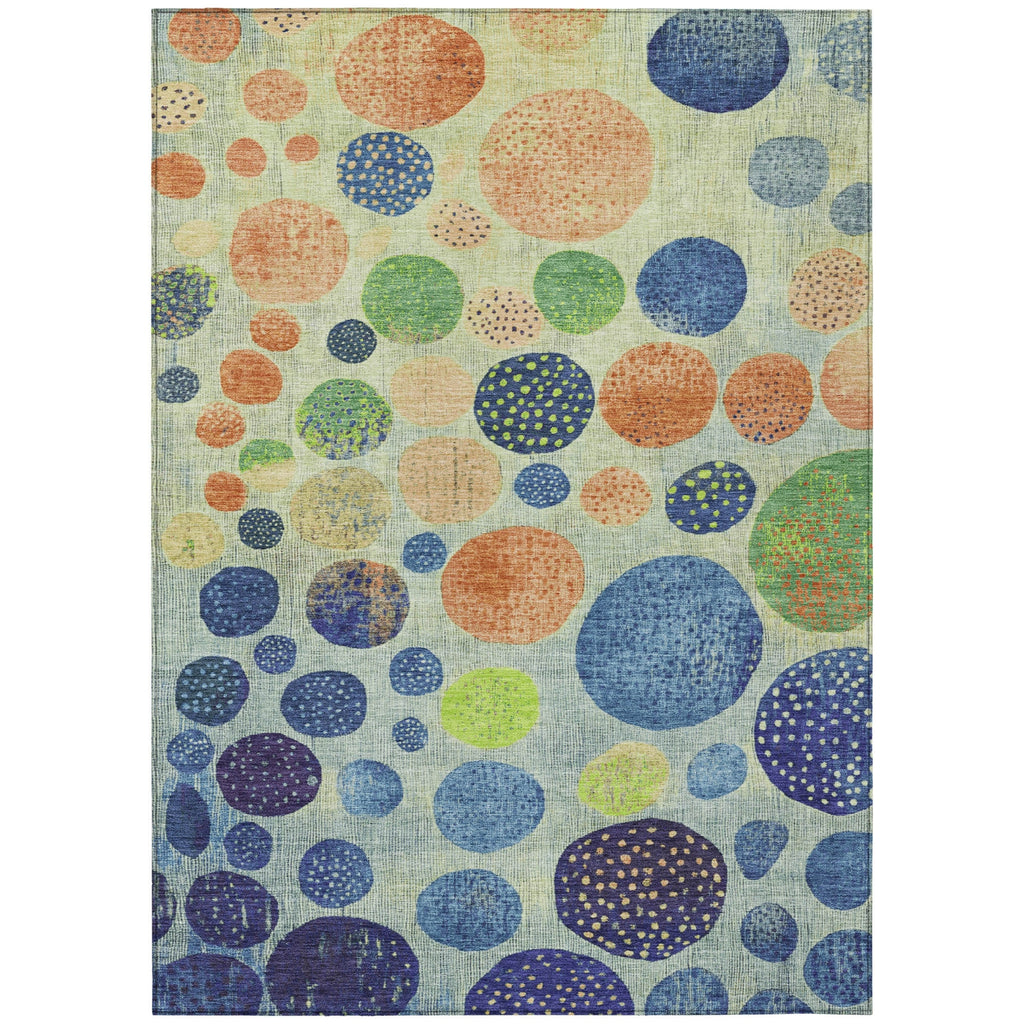 Piper Looms Chantille Geometric ACN1899 Navy Machine Washable Area Rug main image