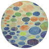 Piper Looms Chantille Geometric ACN1899 Navy Machine Washable Area Rug Round Main Image