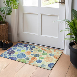Piper Looms Chantille Geometric ACN1899 Navy Machine Washable Area Rug Scatter Lifestyle Image Feature