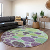 Piper Looms Chantille Geometric ACN1899 Purple Machine Washable Area Rug Round Lifestyle Image Feature