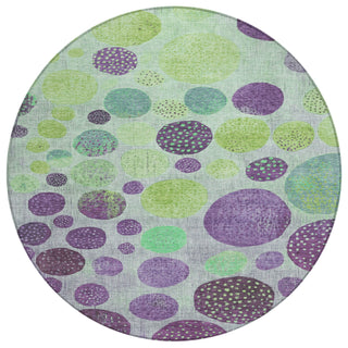 Piper Looms Chantille Geometric ACN1899 Purple Machine Washable Area Rug Round Main Image