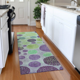 Piper Looms Chantille Geometric ACN1899 Purple Machine Washable Area Rug Runner Lifestyle Image Feature
