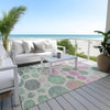 Piper Looms Chantille Geometric ACN1899 Sage Machine Washable Area Rug Outdoor Lifestyle Image Feature