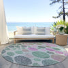Piper Looms Chantille Geometric ACN1899 Sage Machine Washable Area Rug Round Outdoor Lifestyle Image Feature
