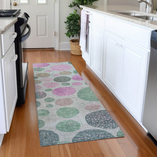 Piper Looms Chantille Geometric ACN1899 Sage Machine Washable Area Rug Runner Lifestyle Image Feature