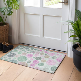 Piper Looms Chantille Geometric ACN1899 Sage Machine Washable Area Rug Scatter Lifestyle Image Feature