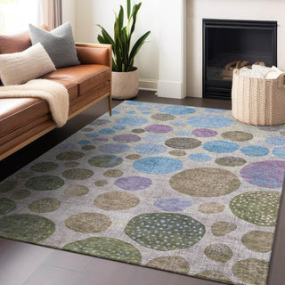 Piper Looms Chantille Geometric ACN1899 Taupe Machine Washable Area Rug Lifestyle Image Feature