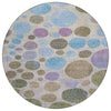 Piper Looms Chantille Geometric ACN1899 Taupe Machine Washable Area Rug Round Main Image